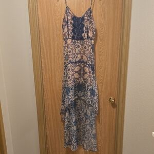 Foxiedox Boho Blue and Cream Dress
